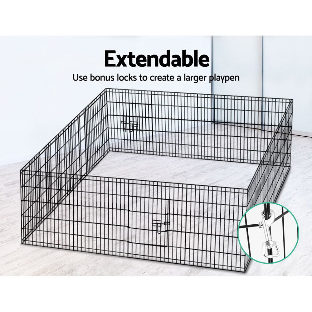 i.Pet Pet Dog Playpen 2X30" 8 Panel Puppy Exercise Cage Enclosure Fence - SILBERSHELL