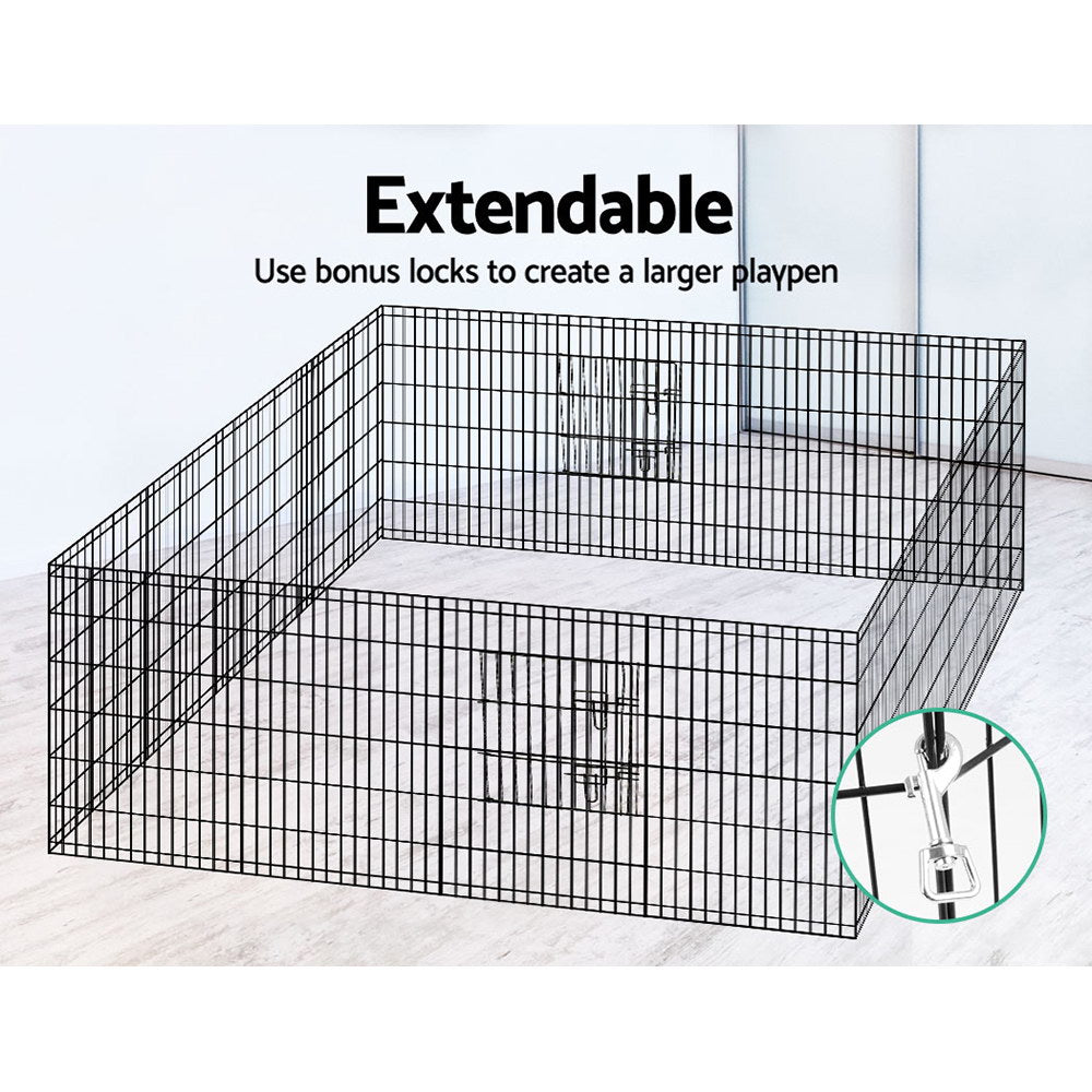 i.Pet Pet Dog Playpen 36" 8 Panel Puppy Exercise Cage Enclosure Fence - SILBERSHELL