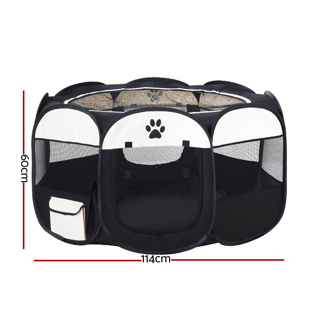 i.Pet Dog Playpen Pet Playpen Enclosure Crate 8 Panel Play Pen Tent Bag Fence Puppy XL - SILBERSHELL