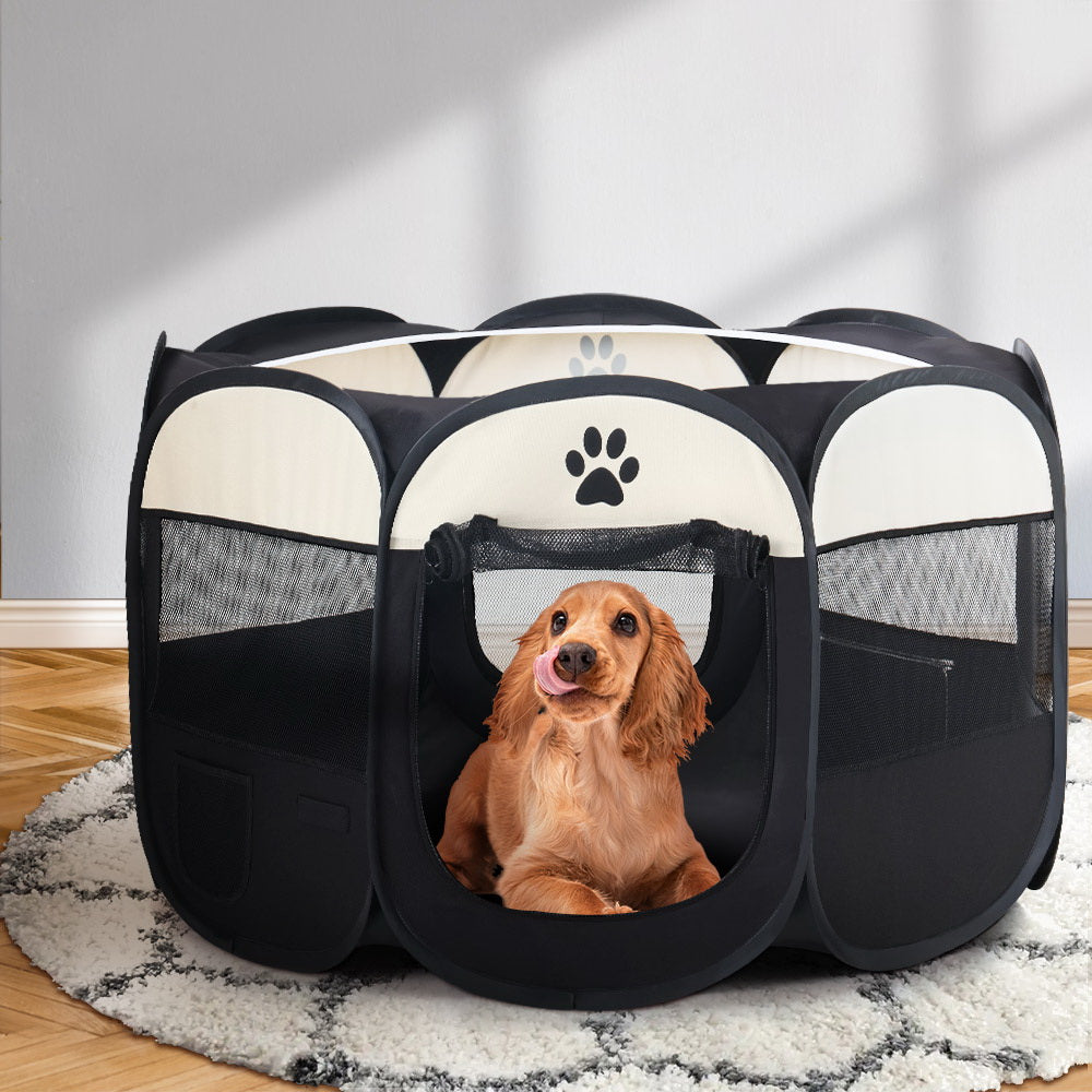 i.Pet Dog Playpen Pet Playpen Enclosure Crate 8 Panel Play Pen Tent Bag Fence Puppy XL - SILBERSHELL