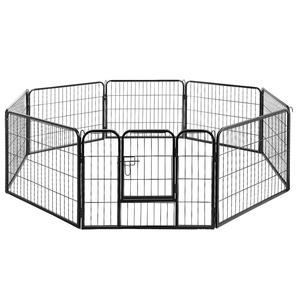 i.Pet Dog Playpen Pet Playpen 8 Panel Puppy Exercise Cage Enclosure Fence 80x60cm - SILBERSHELL