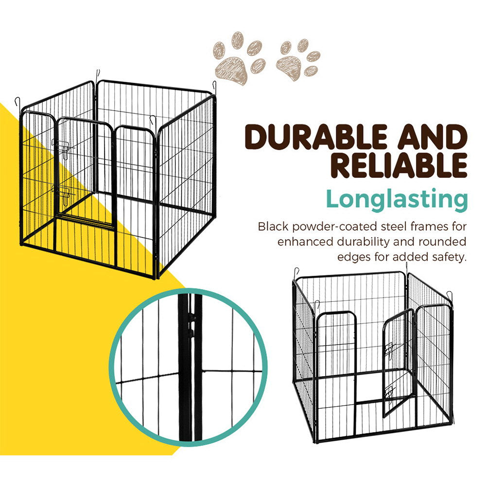 i.Pet Pet Playpen Dog Playpen 8 Panel Exercise Cage Enclosure Fence 80x80cm - SILBERSHELL