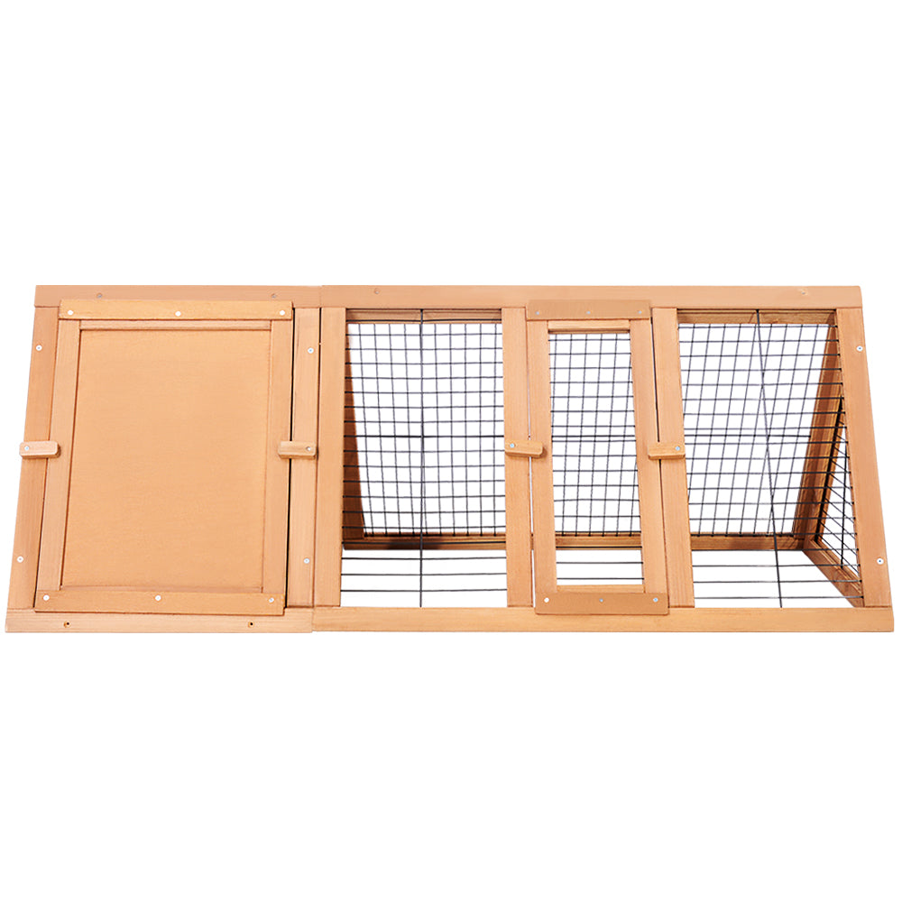 i.Pet Rabbit Hutch 119cm x 51cm x 44cm Chicken Coop Large Run Wooden Cage Outdoor - SILBERSHELL