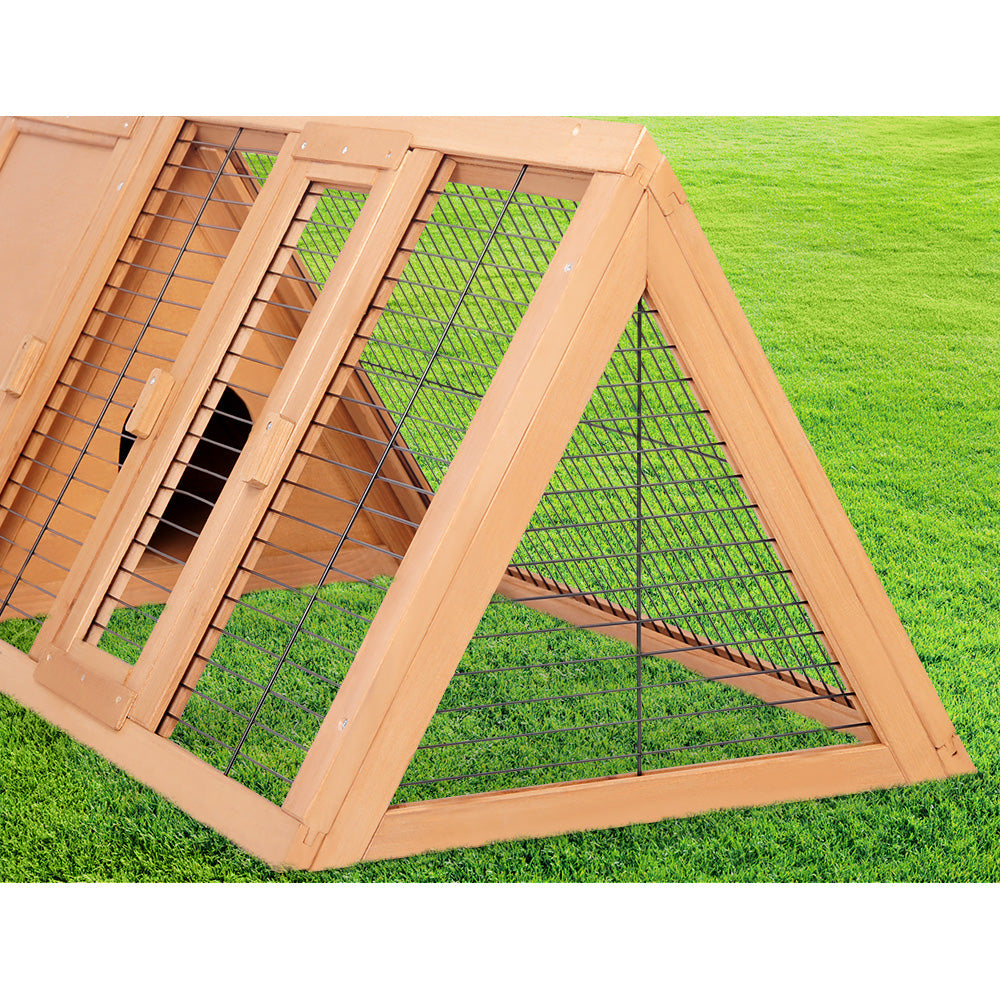 i.Pet Rabbit Hutch 119cm x 51cm x 44cm Chicken Coop Large Run Wooden Cage Outdoor - SILBERSHELL