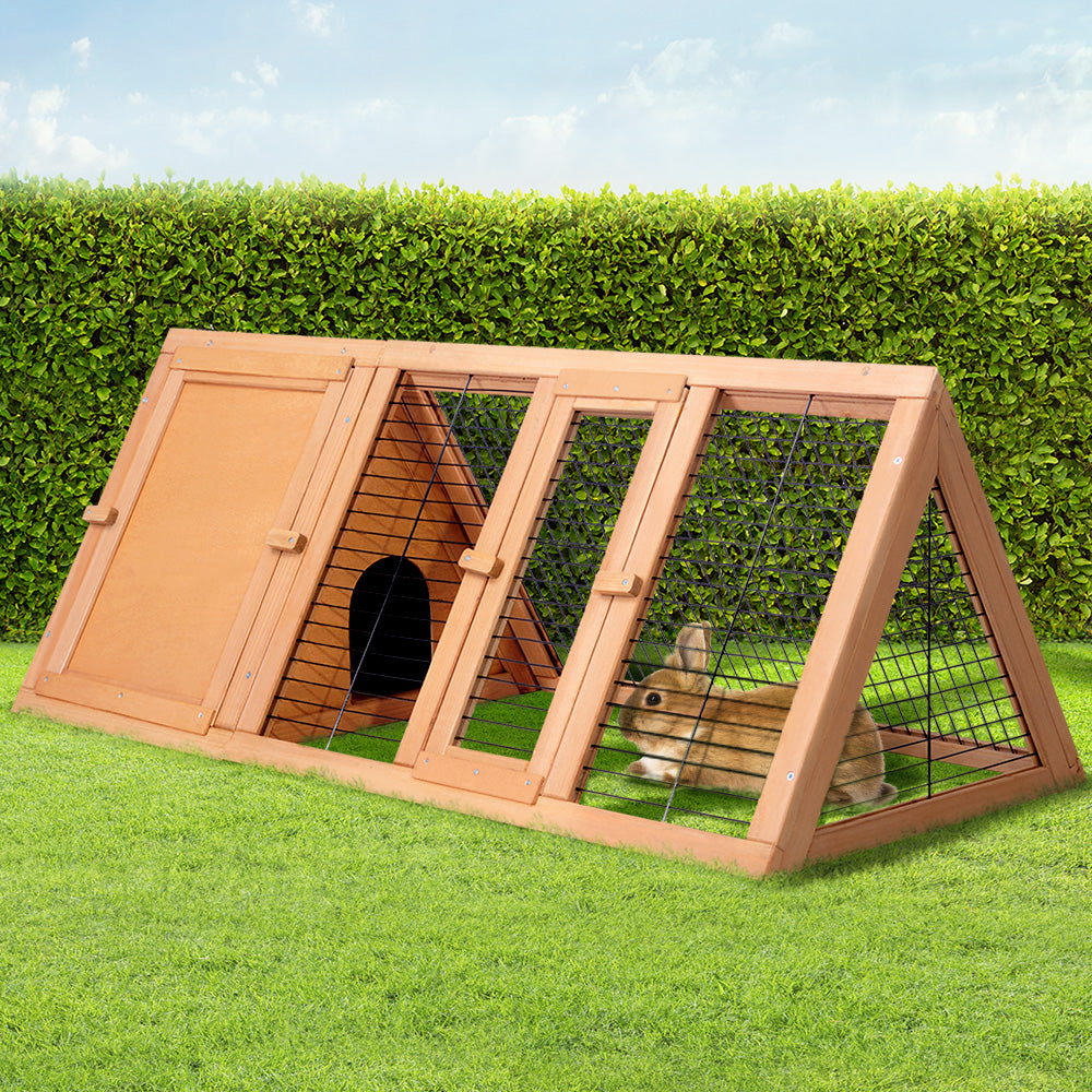 i.Pet Rabbit Hutch 119cm x 51cm x 44cm Chicken Coop Large Run Wooden Cage Outdoor - SILBERSHELL