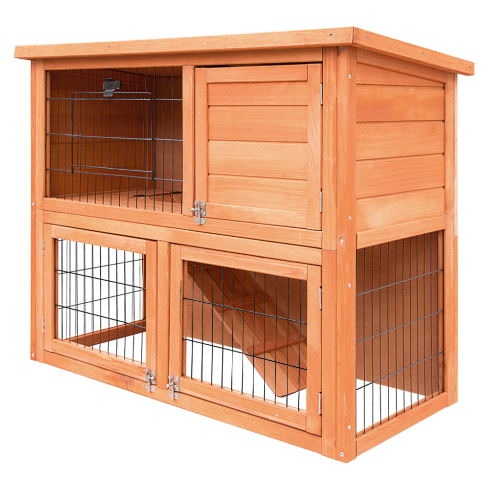 i.Pet Chicken Coop 88cm x 40cm x 76cm Rabbit Hutch Large House Run Wooden Cage Outdoor - SILBERSHELL