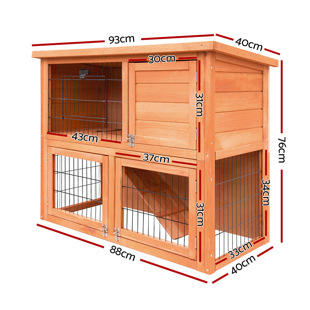 i.Pet Chicken Coop 88cm x 40cm x 76cm Rabbit Hutch Large House Run Wooden Cage Outdoor - SILBERSHELL