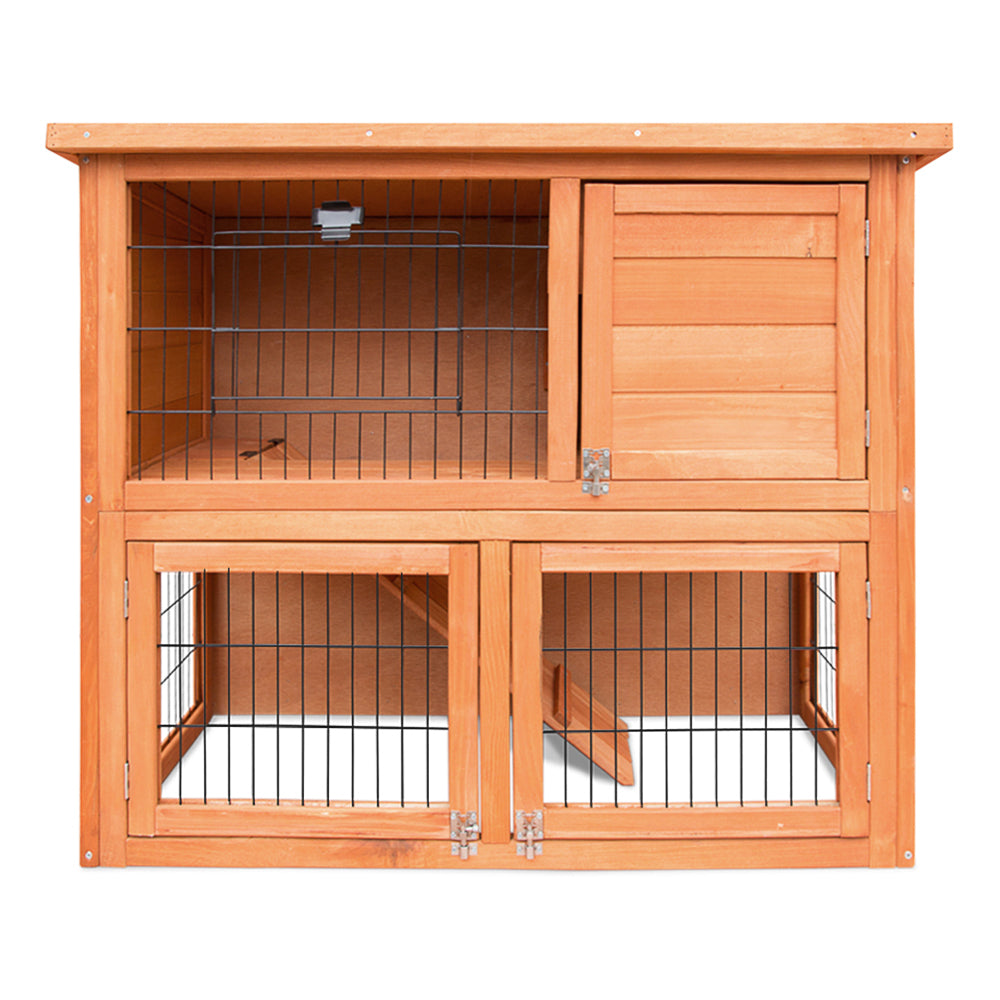 i.Pet Chicken Coop 88cm x 40cm x 76cm Rabbit Hutch Large House Run Wooden Cage Outdoor - SILBERSHELL