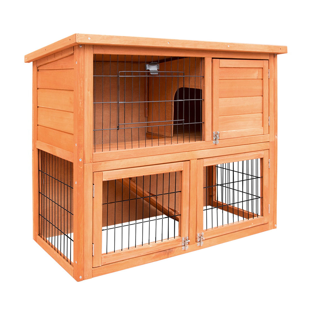 i.Pet Chicken Coop 88cm x 40cm x 76cm Rabbit Hutch Large House Run Wooden Cage Outdoor - SILBERSHELL