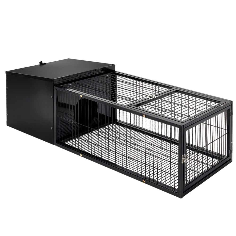 i.Pet Rabbit Cage Hutch Cages Indoor Outdoor Hamster Enclosure Pet Metal Carrier 122CM Length - SILBERSHELL