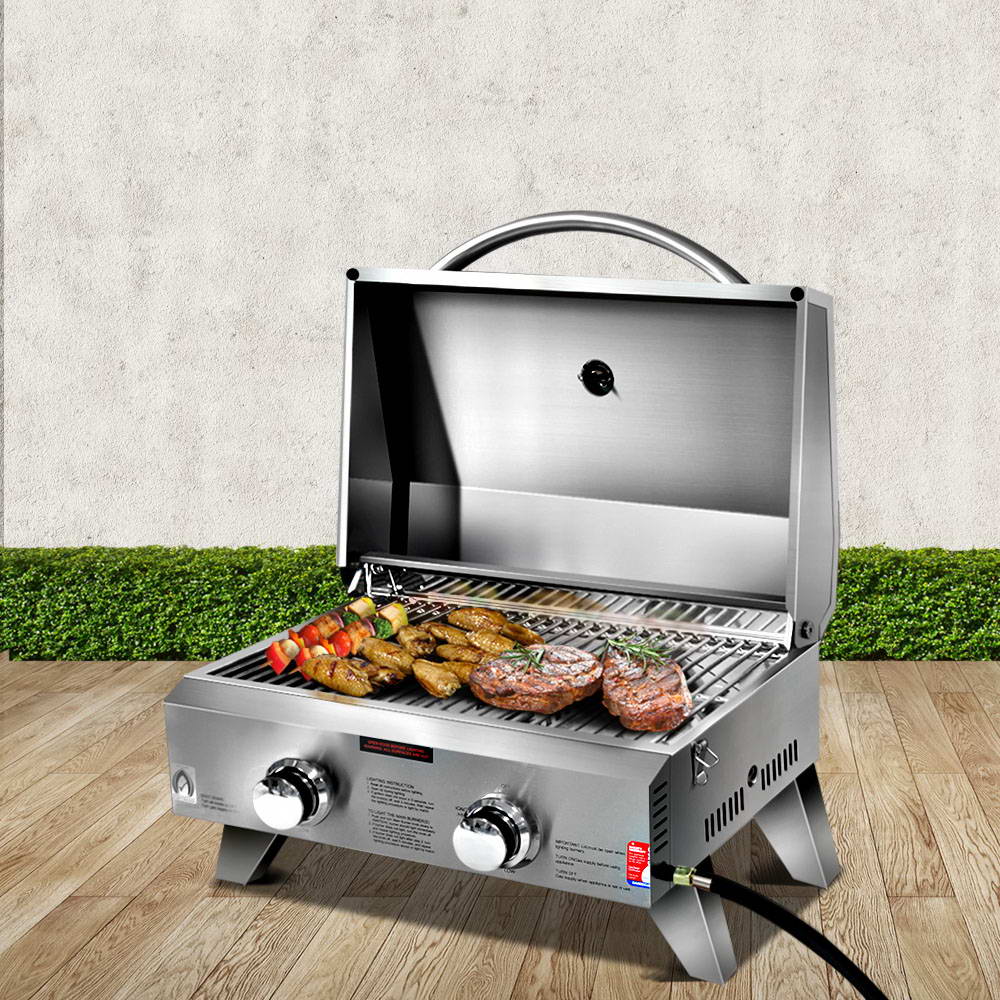 Grillz Portable 2 Burner Gas BBQ - SILBERSHELL