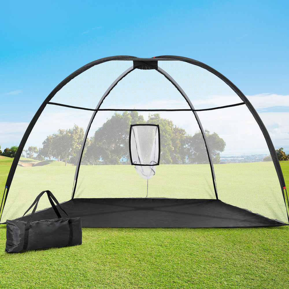 Everfit 3.5m Golf Practice Net Portable Training Aid Driving Target Tent Black - SILBERSHELL