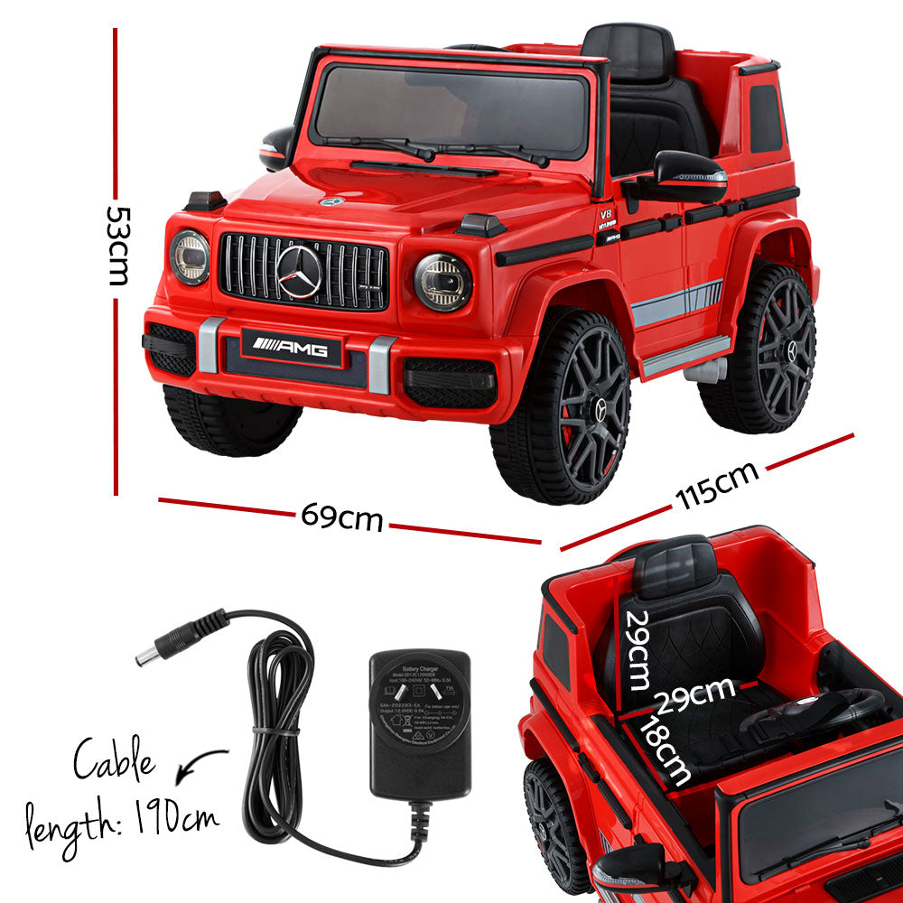 Kids Ride On Car Electric Mercedes-Benz Licensed Toys 12V Battery Red Cars AMG63 - SILBERSHELL