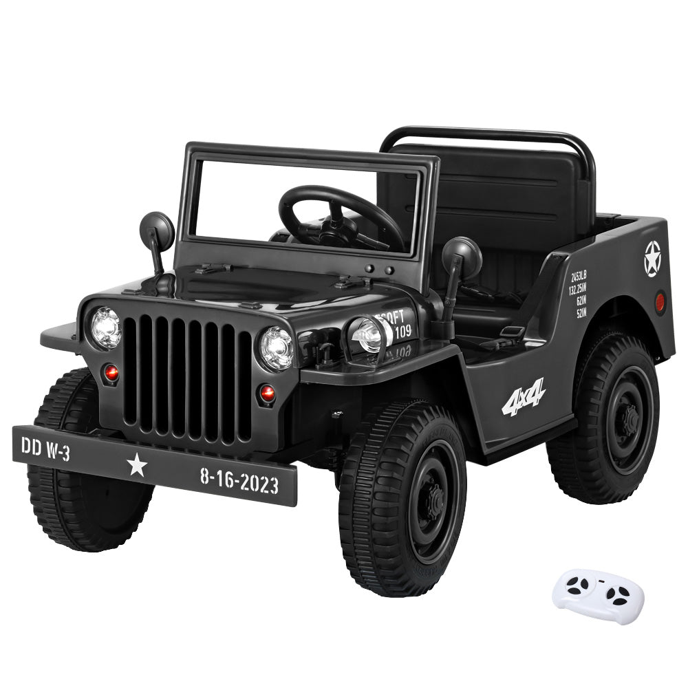 Rigo Kids Ride On Car Off Road Military Toy Cars 12V Black - SILBERSHELL