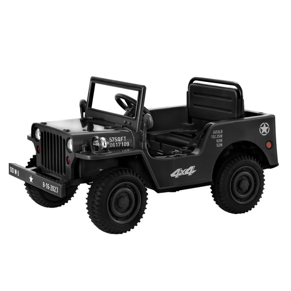 Rigo Kids Ride On Car Off Road Military Toy Cars 12V Black - SILBERSHELL