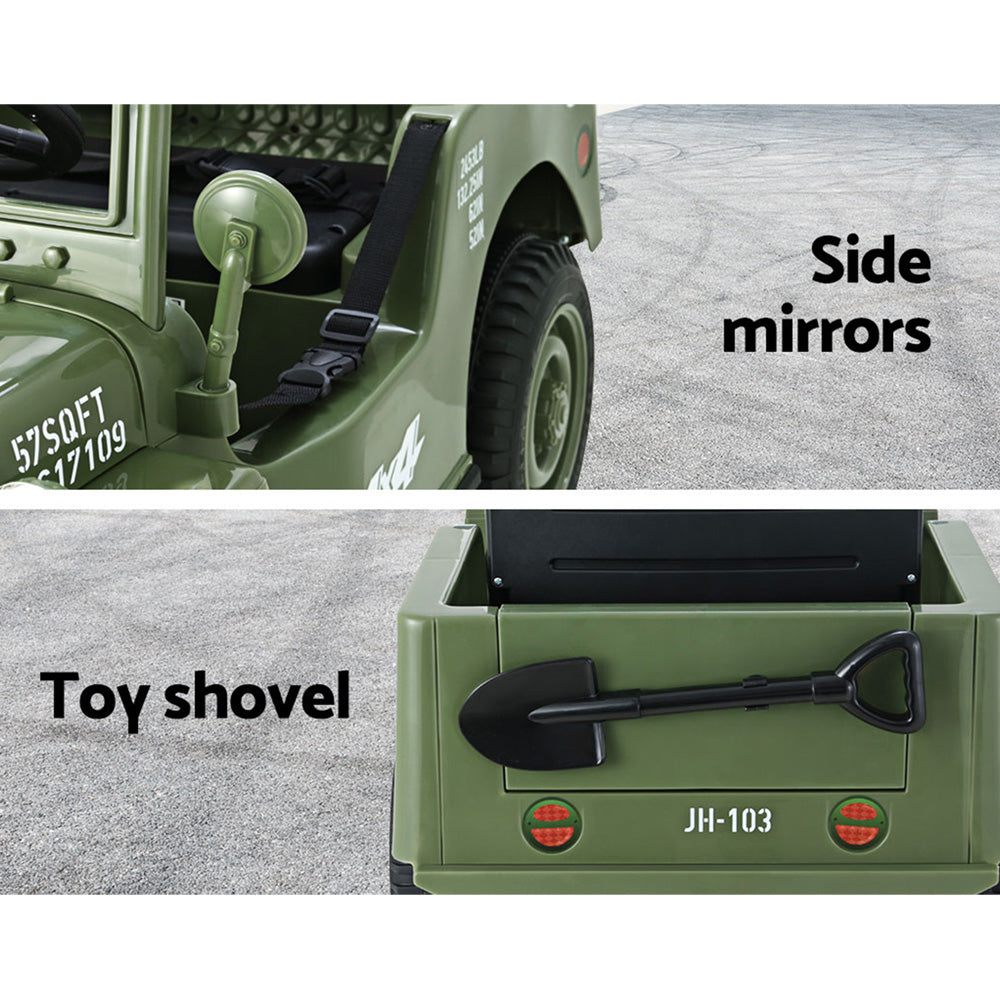 Rigo Kids Ride On Car Off Road Military Toy Cars 12V Olive - SILBERSHELL