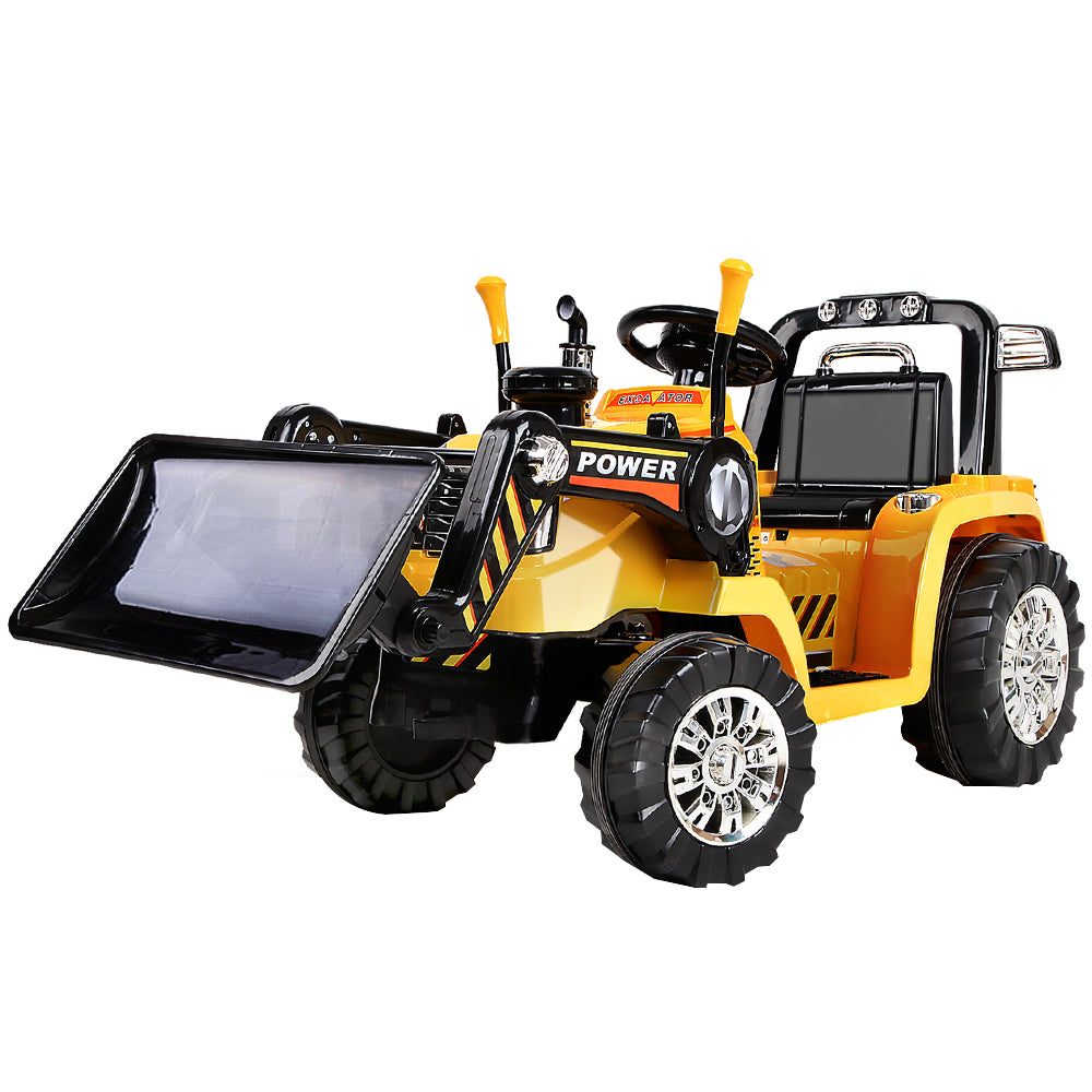 Rigo Kids Ride On Bulldozer Digger Electric Car Yellow - SILBERSHELL