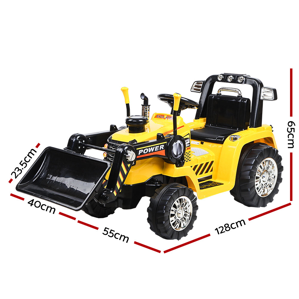 Rigo Kids Ride On Bulldozer Digger Electric Car Yellow - SILBERSHELL