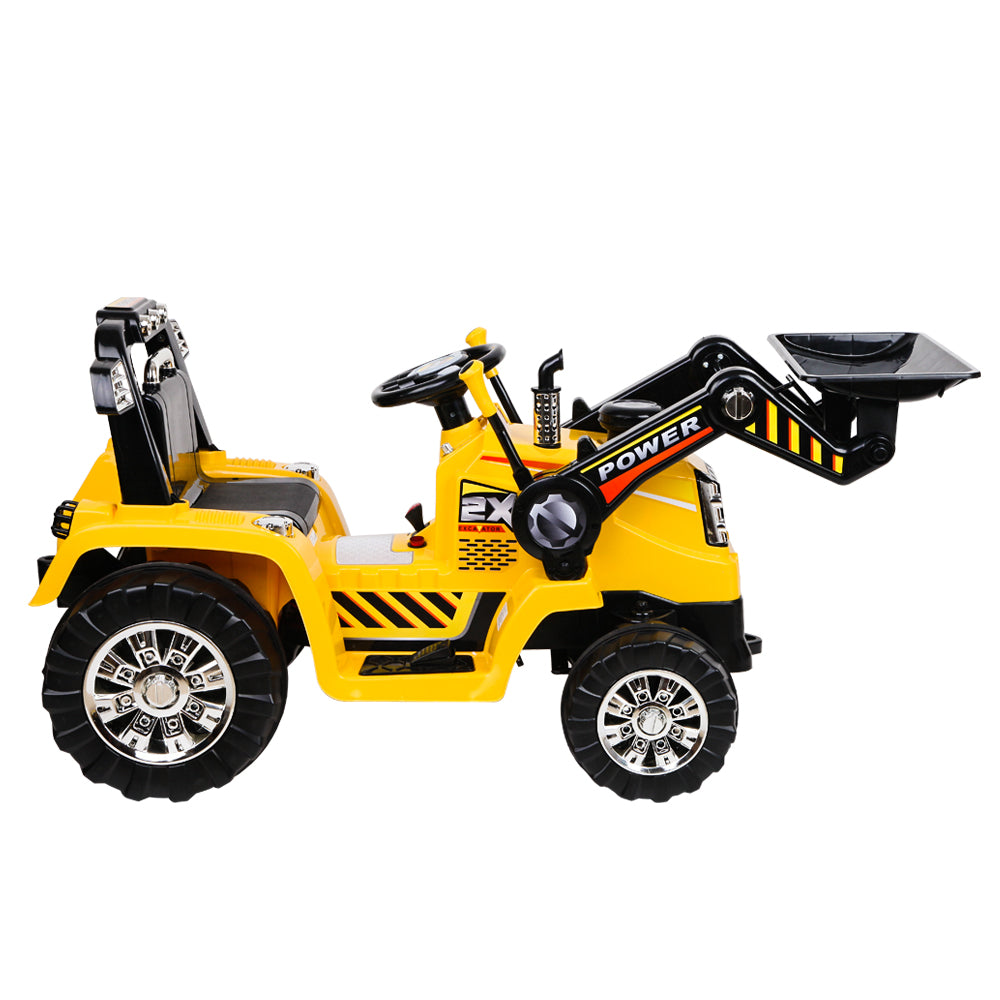 Rigo Kids Ride On Bulldozer Digger Electric Car Yellow - SILBERSHELL