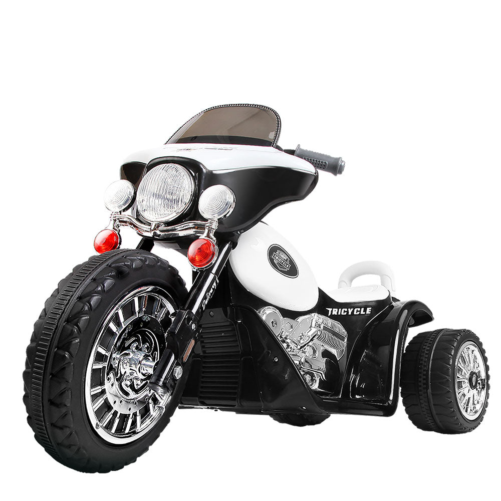 Rigo Kids Ride On Motorbike Motorcycle Toys Black White - SILBERSHELL