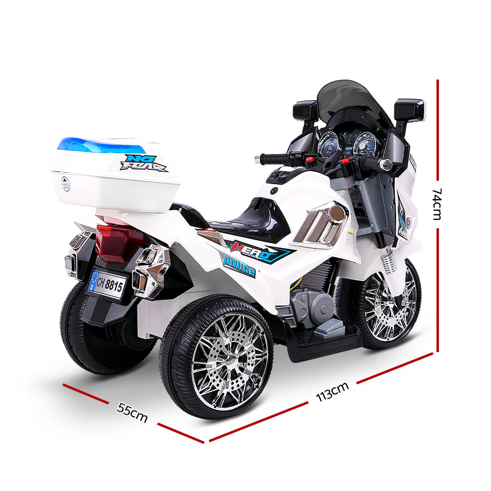 Rigo Kids Ride On Motorbike Motorcycle Car White - SILBERSHELL