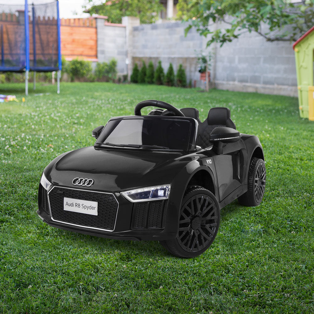 Kids Ride On Car Audi R8 Licensed Electric 12V Black - SILBERSHELL