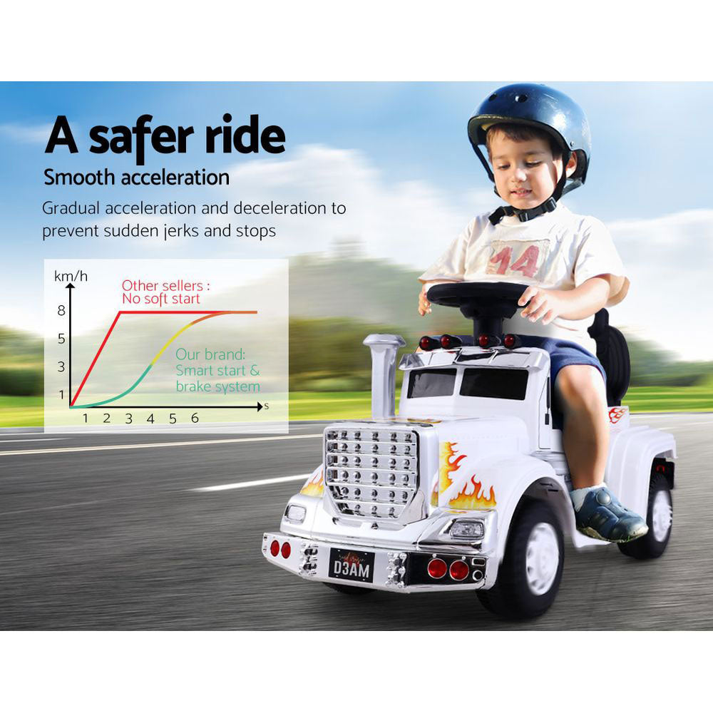 Ride On Cars Kids Electric Toys Car Battery Truck Childrens Motorbike Toy Rigo White - SILBERSHELL