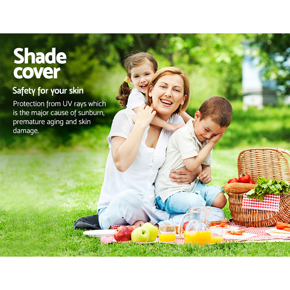 Instahut Shade Sail 3x6m Rectangle 185GSM 95% Sand Shade Cloth - SILBERSHELL