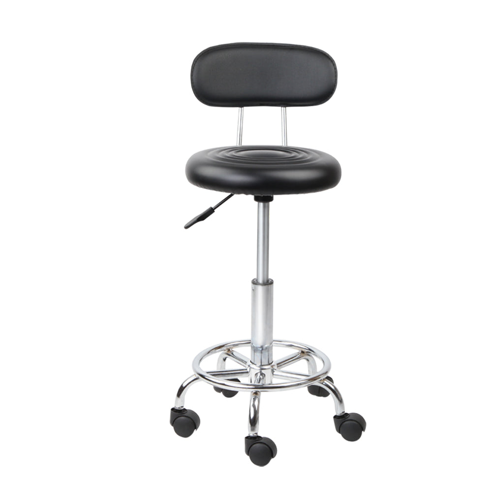 Artiss Salon Stool Swivel Chair Backrest Barber Hairdressing Hydraulic Height - SILBERSHELL