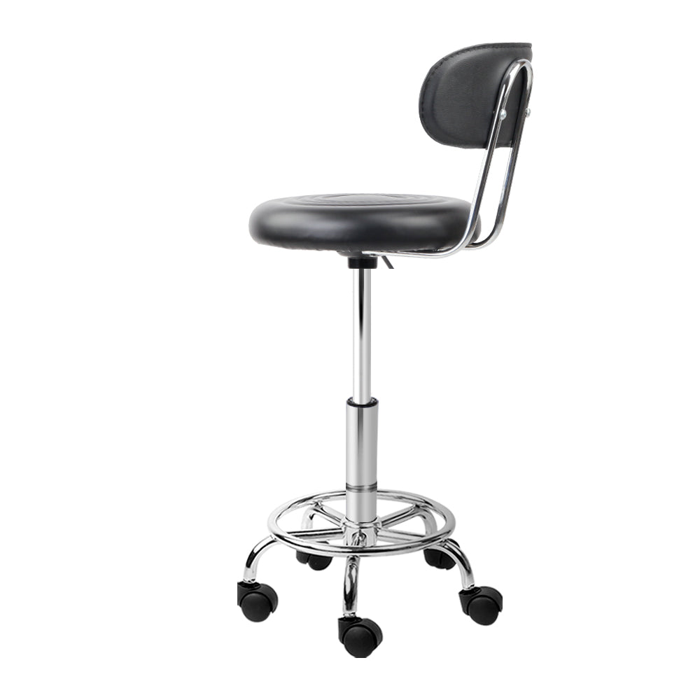 Artiss Salon Stool Swivel Chair Backrest Barber Hairdressing Hydraulic Height - SILBERSHELL