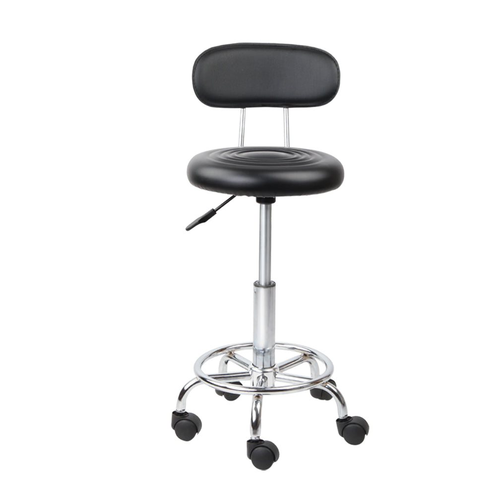 Artiss 2X Salon Stool Swivel Backrest Chair Barber Hairdressing Hydraulic Height - SILBERSHELL