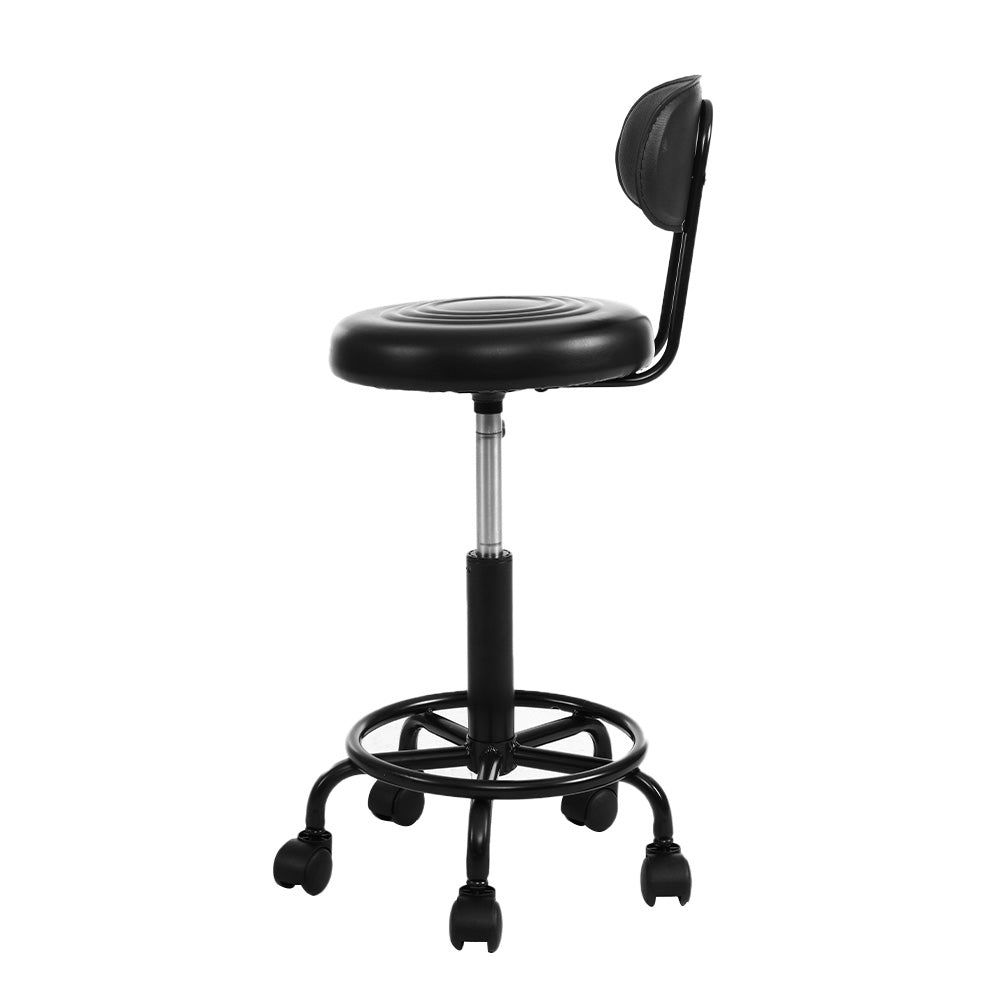 Artiss Salon Stool Swivel Chairs with Back Barber Beauty Hydralic Lift - SILBERSHELL