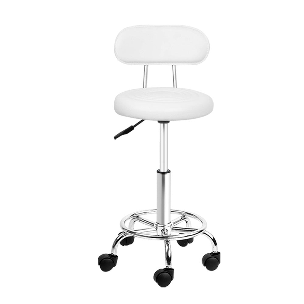 Artiss Salon Stool Swivel Barber Chair Backrest Hairdressing Hydraulic Height - SILBERSHELL