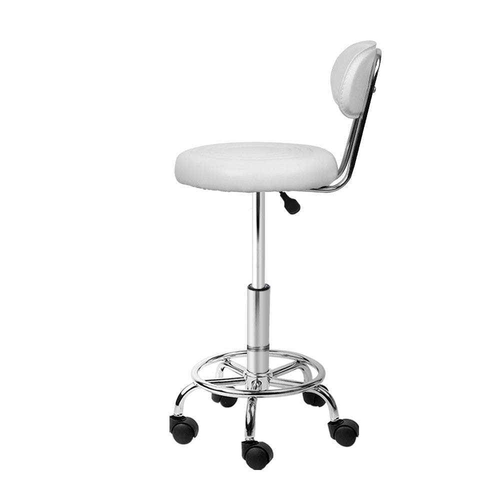 Artiss 2X Saddle Salon Stool Swivel Backrest Chair Barber Chair Hydraulic Lift - SILBERSHELL