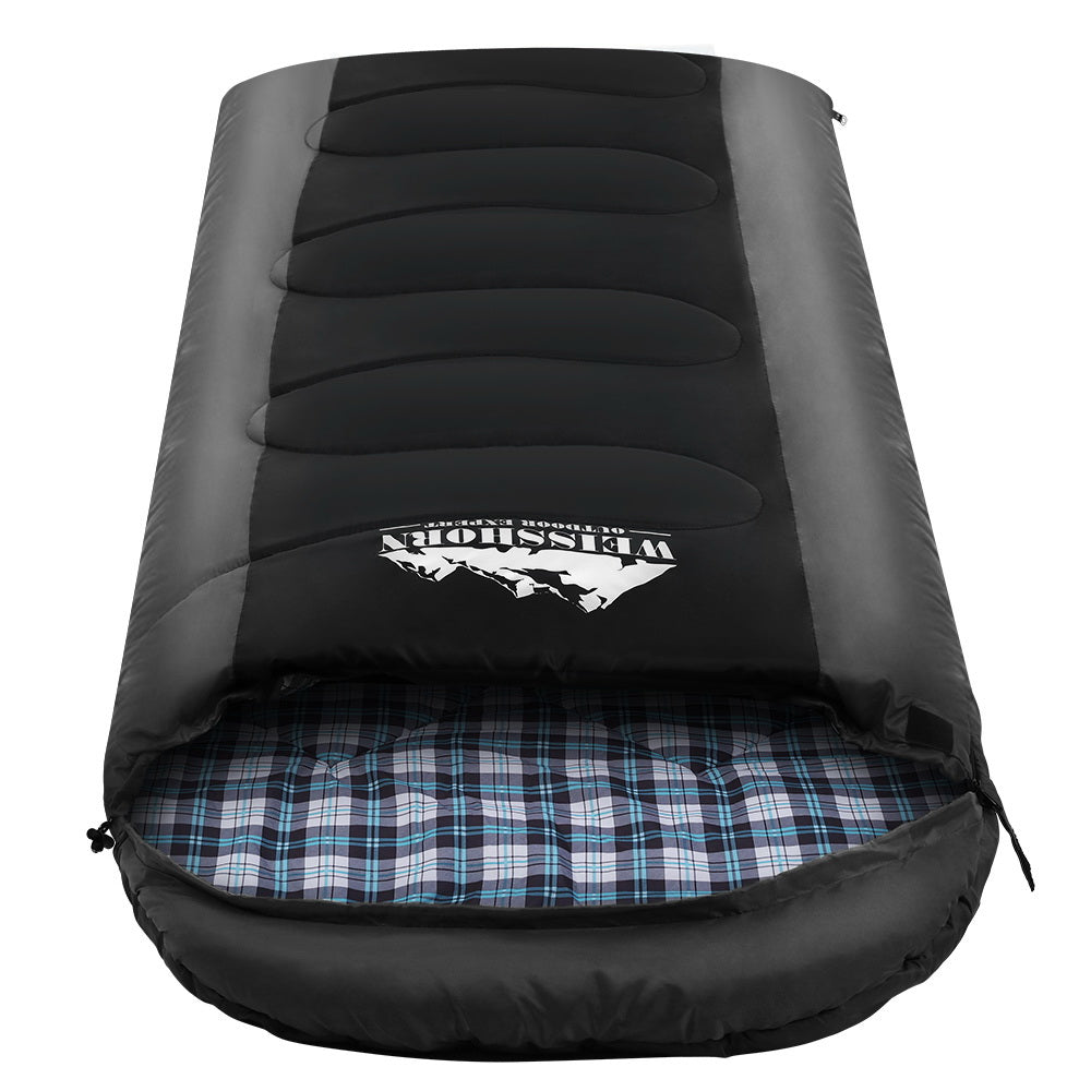 Weisshorn Sleeping Bag Camping Hiking Tent Winter Thermal Comfort 0 Degree Black - SILBERSHELL