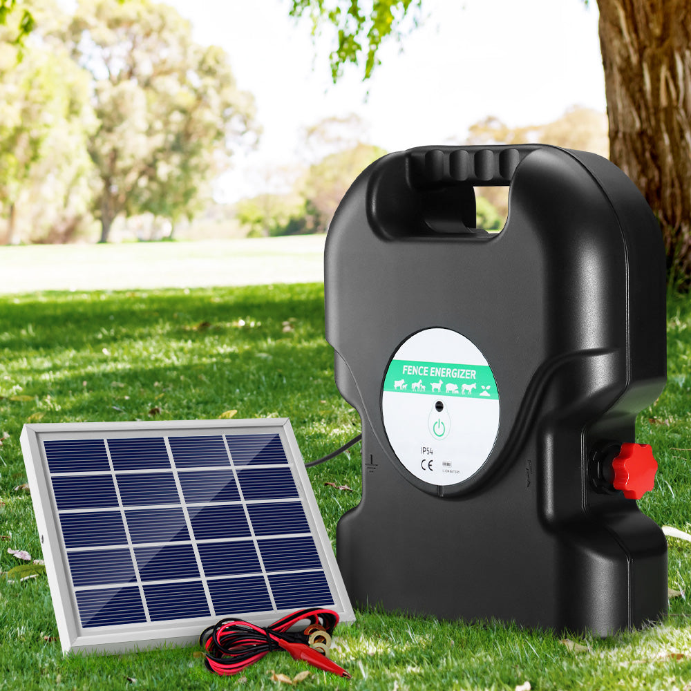 Giantz 20km Electric Fence Energiser Solar Energizer Charger Farm Animal 1.2J - SILBERSHELL