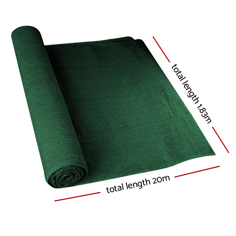 Instahut 70% Shade Cloth 1.83x20m Shadecloth Sail Heavy Duty Green - SILBERSHELL