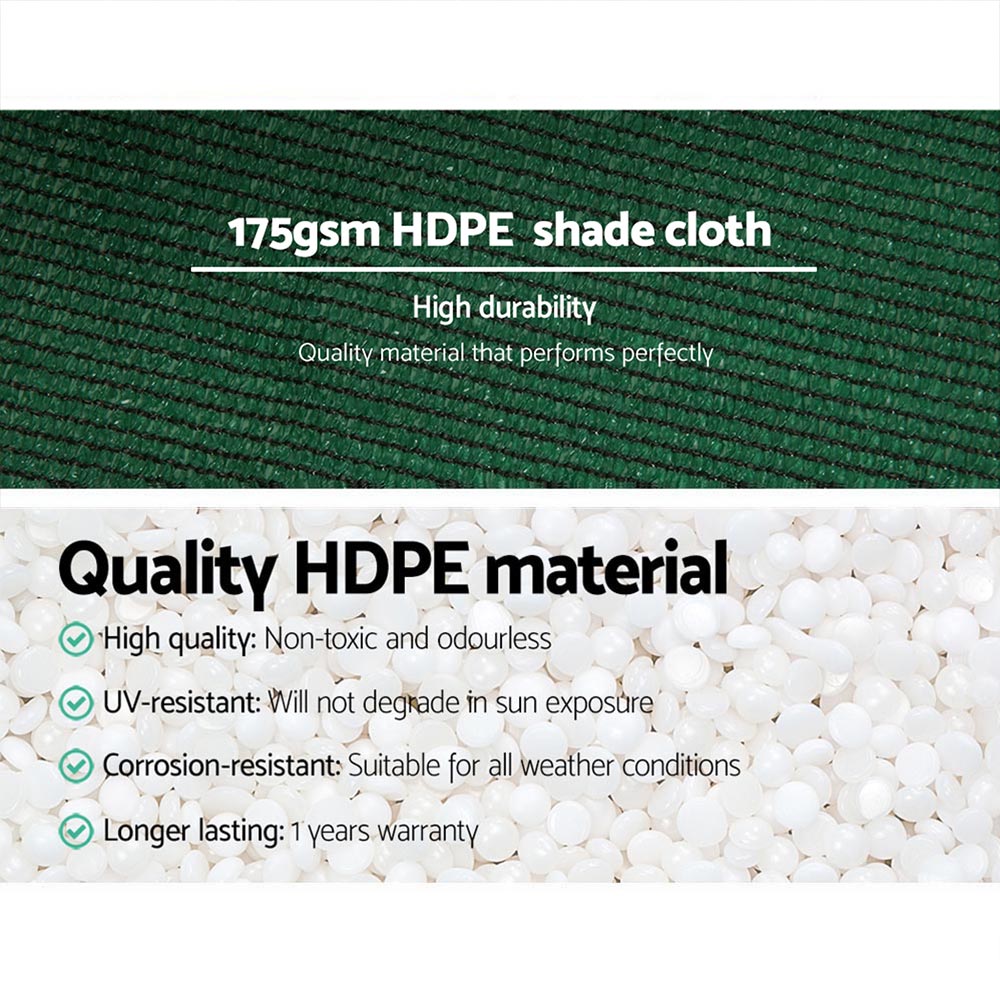 Instahut 70% Shade Cloth 1.83x20m Shadecloth Sail Heavy Duty Green - SILBERSHELL