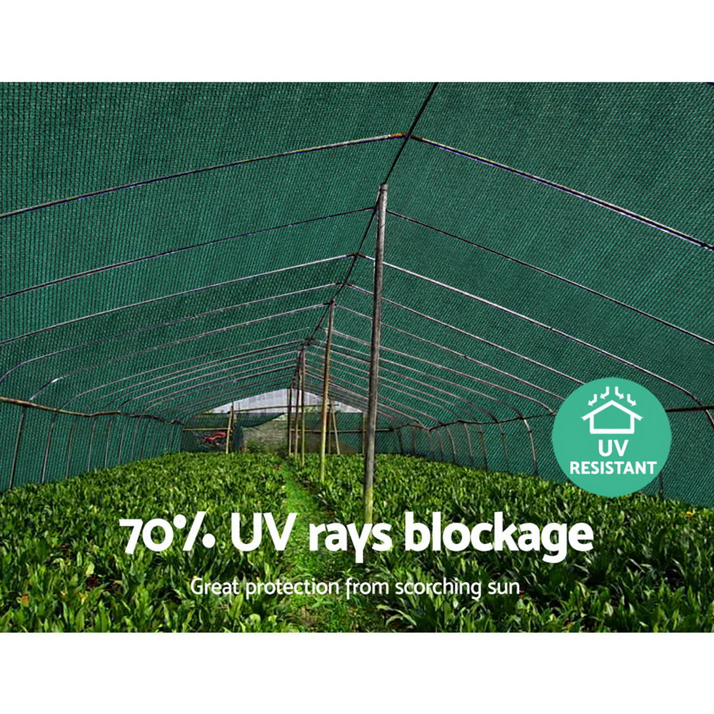 Instahut 70% Shade Cloth 1.83x20m Shadecloth Sail Heavy Duty Green - SILBERSHELL