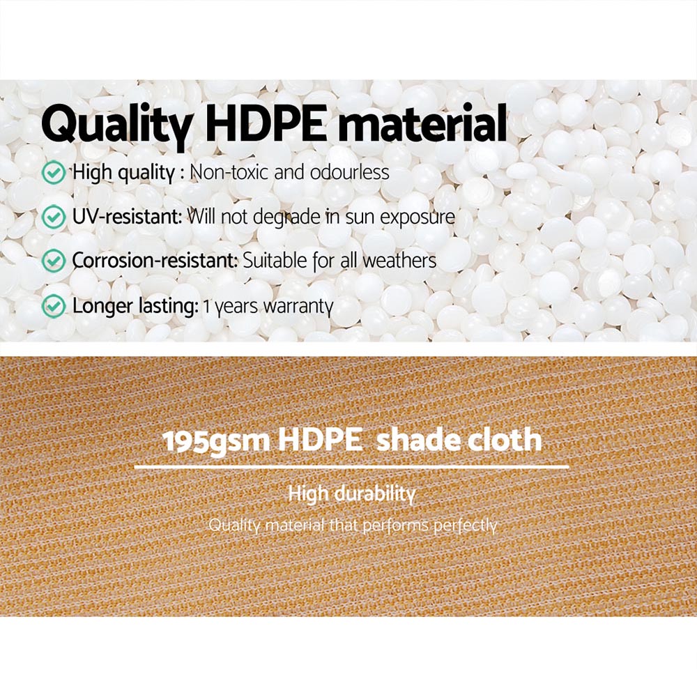 Instahut 90% Shade Cloth 1.83x20m Shadecloth Sail Heavy Duty Beige - SILBERSHELL