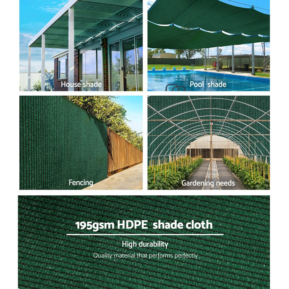 Instahut 90% Shade Cloth 1.83x20m Shadecloth Sail Heavy Duty Green - SILBERSHELL