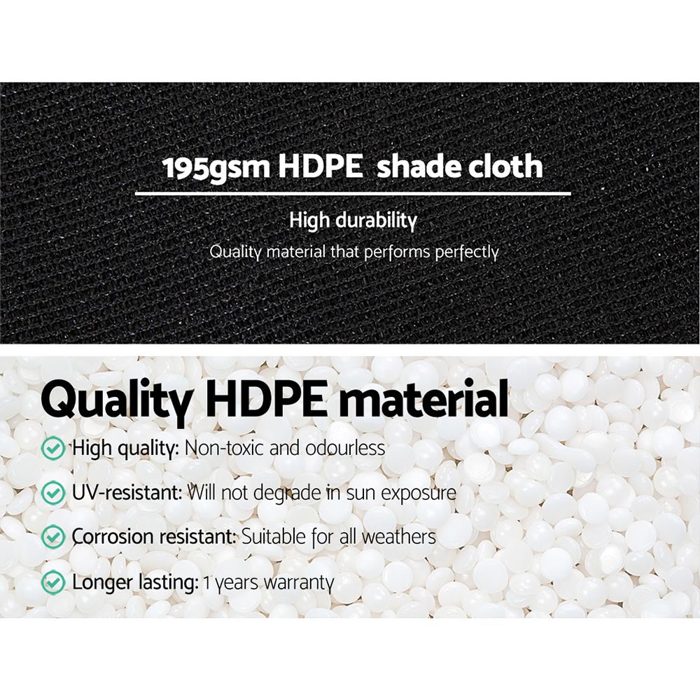 Instahut 90% Shade Cloth 1.83x30m Shadecloth Sail Heavy Duty Black - SILBERSHELL