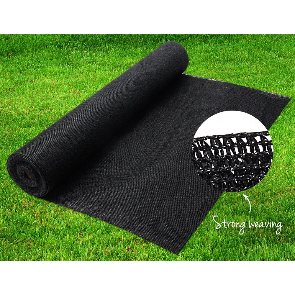 Instahut 70% Shade Cloth 1.83x50m Shadecloth Sail Heavy Duty Black - SILBERSHELL