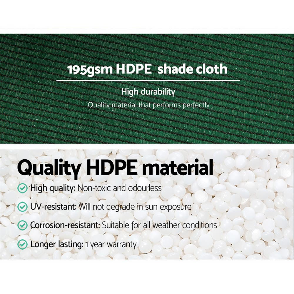 Instahut 90% Shade Cloth 3.66x10m Shadecloth Sail Heavy Duty Green - SILBERSHELL