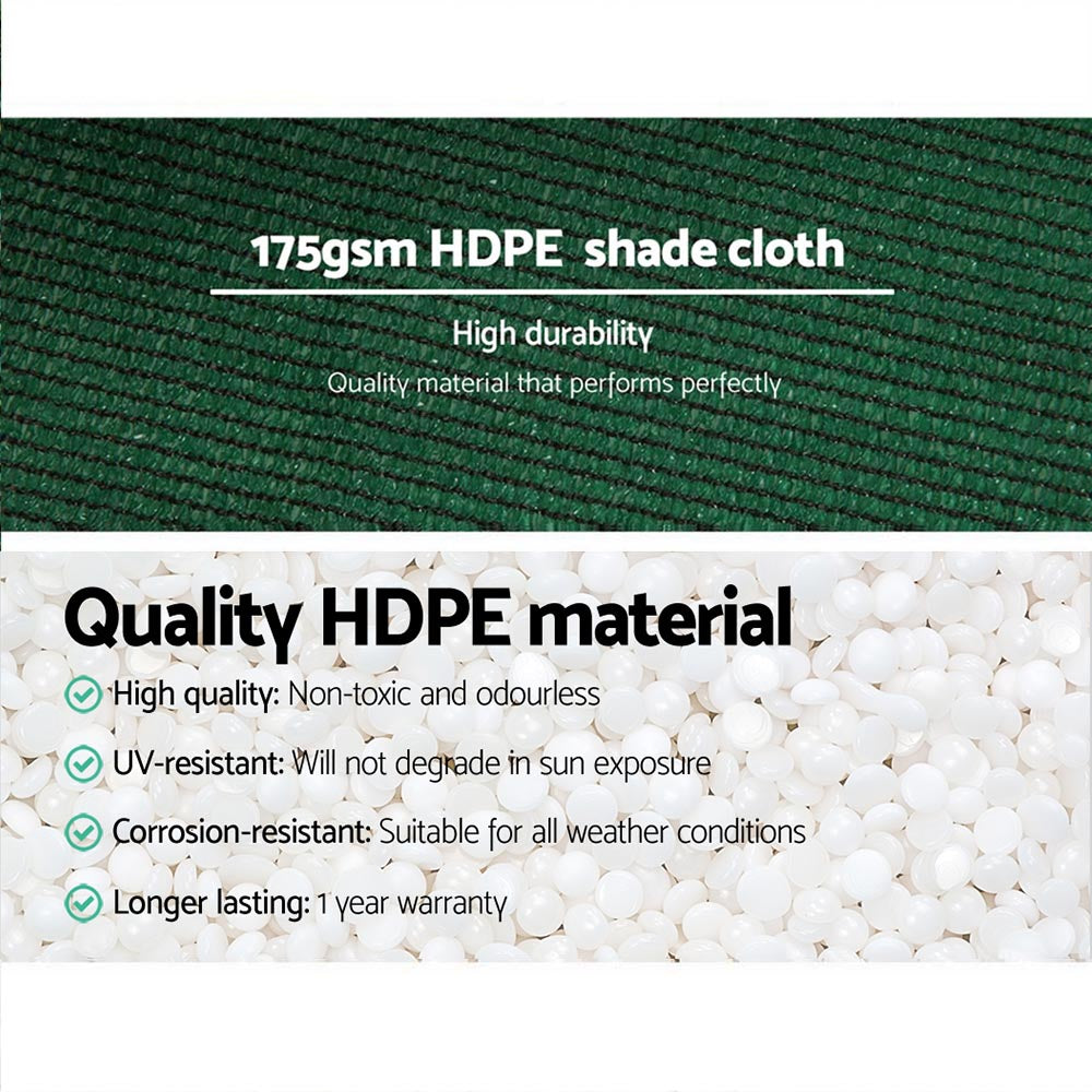 Instahut 70% Shade Cloth 3.66x20m Shadecloth Sail Heavy Duty Green - SILBERSHELL