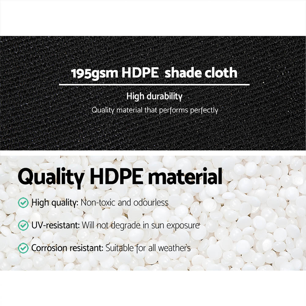 Instahut 90% Shade Cloth 3.66x30m Shadecloth Sail Heavy Duty Black - SILBERSHELL