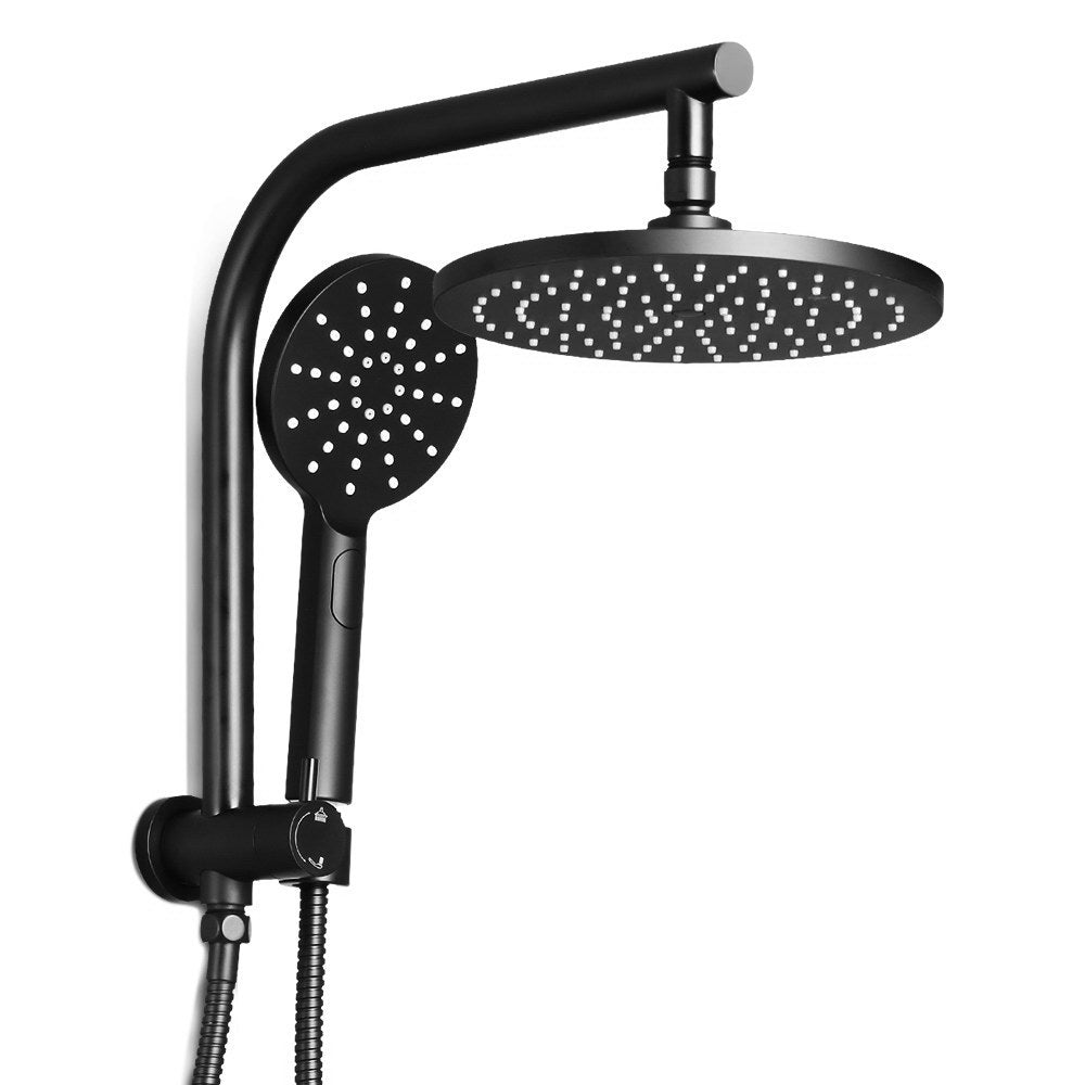 Cefito 9'' Rain Shower Head Set Handheld Round High Pressure Black - SILBERSHELL