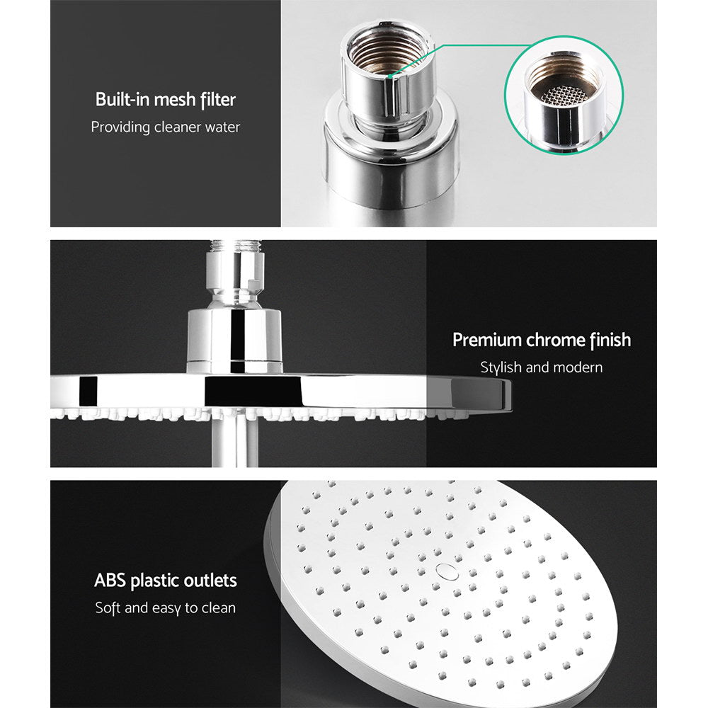 Cefito 9'' Rain Shower Head Set Handheld Round High Pressure Chrome - SILBERSHELL