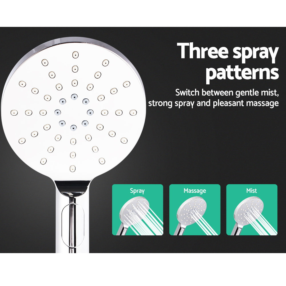 Cefito 9'' Rain Shower Head Set Handheld Round High Pressure Chrome - SILBERSHELL