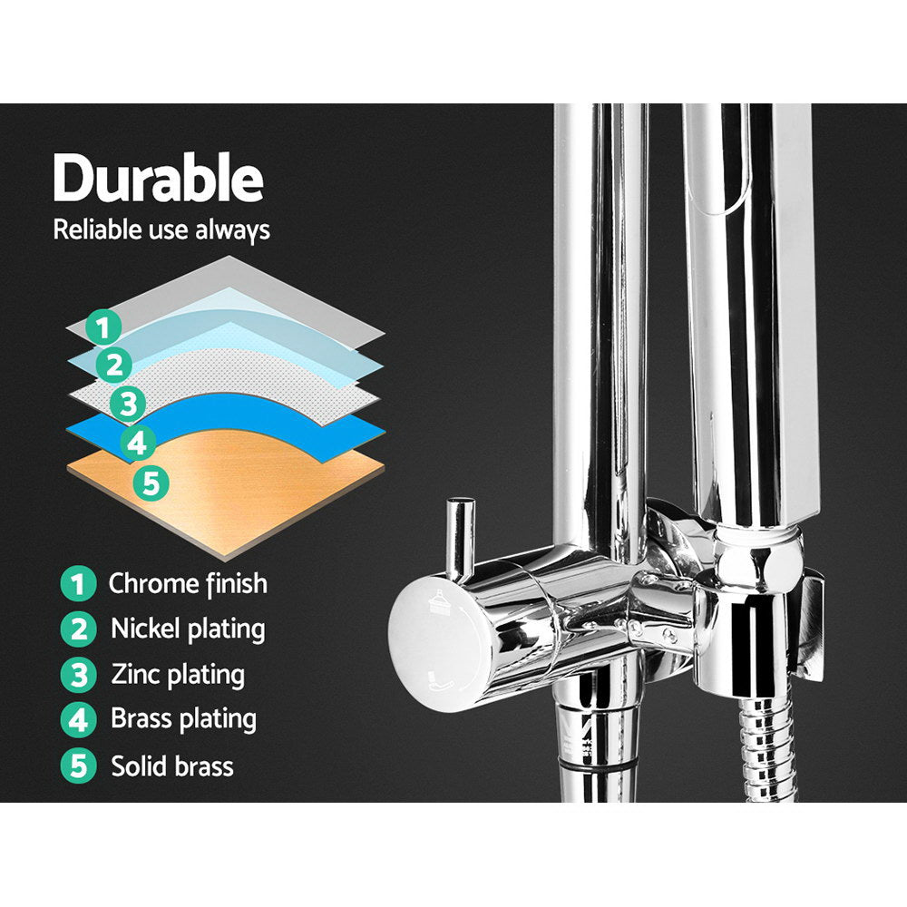 Cefito 9'' Rain Shower Head Set Handheld Round High Pressure Mixer Tap Chome - SILBERSHELL